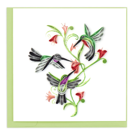 Quilled Hummingbird Trio Card