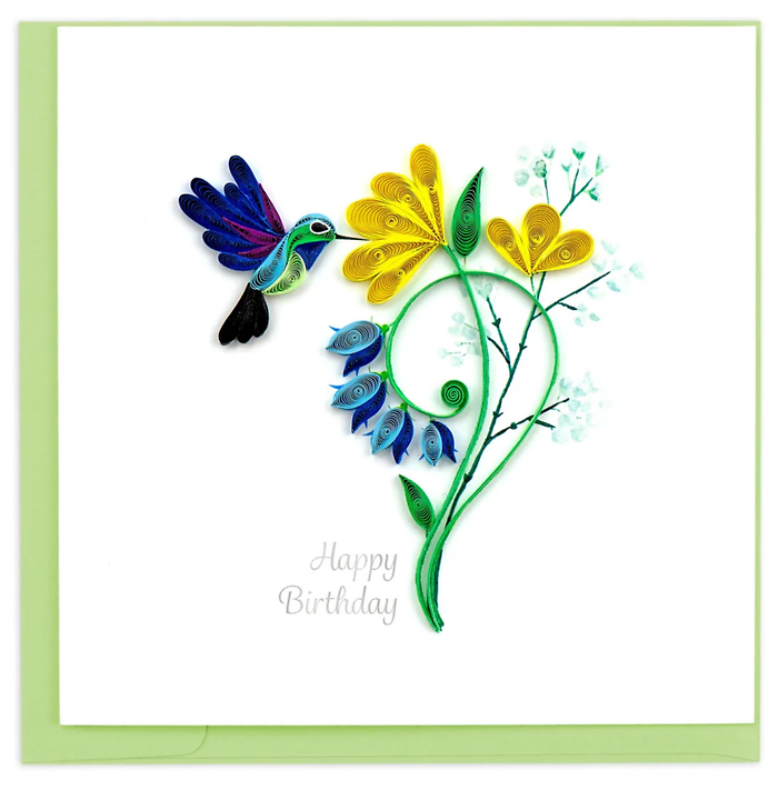 Quilled Birthday Hummingbird