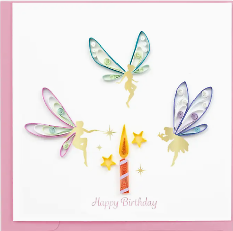 Quilling Card Happy Birthday Fairies