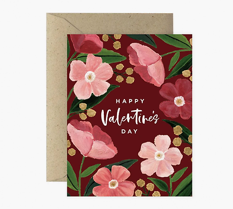 Red Poppies Valentine Card
