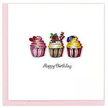 Quilled Birthday Cupcakes Card