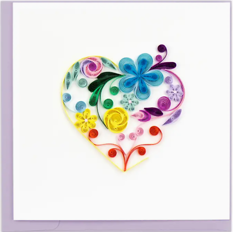 Quilling Card Floral Heart