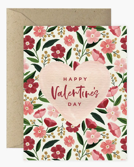 Poppy Heart Valentine Card