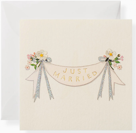 Just Married Banner Enclosure Card