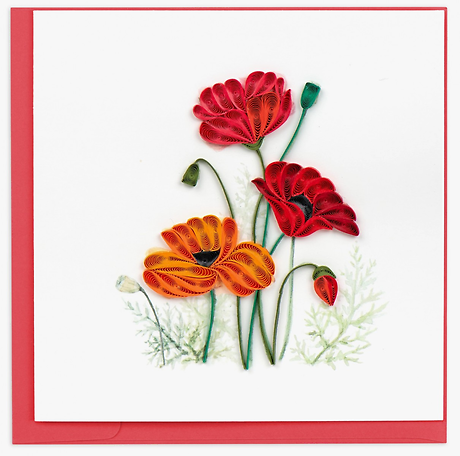Quilled Red and Orange Poppies