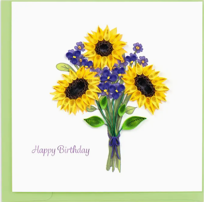 Quilling Card Birthday Sunflowers