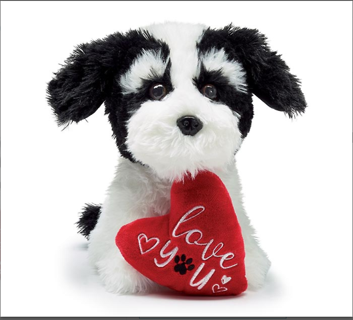 Puppy with Red Heart