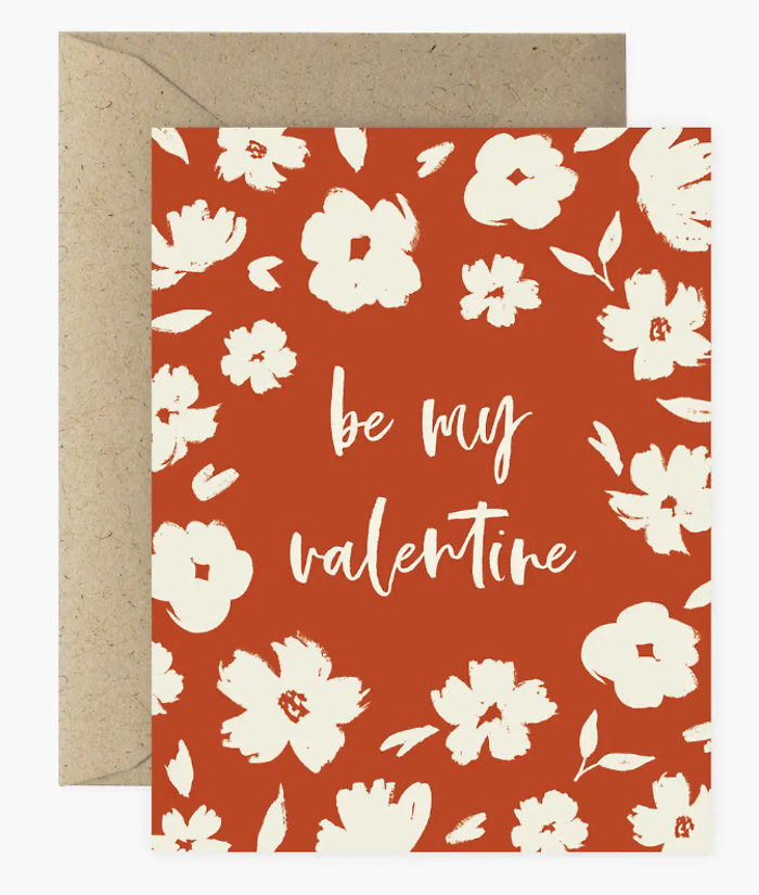 Brush Floral Valentine\'s Card