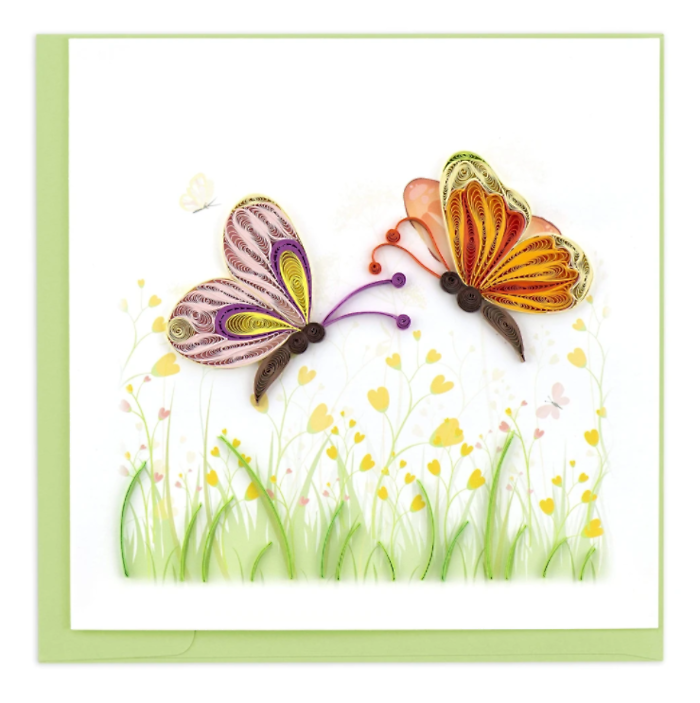 Quilled Two Butterflies Card