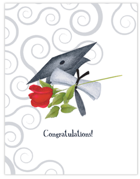 Rose Grad Cap Card